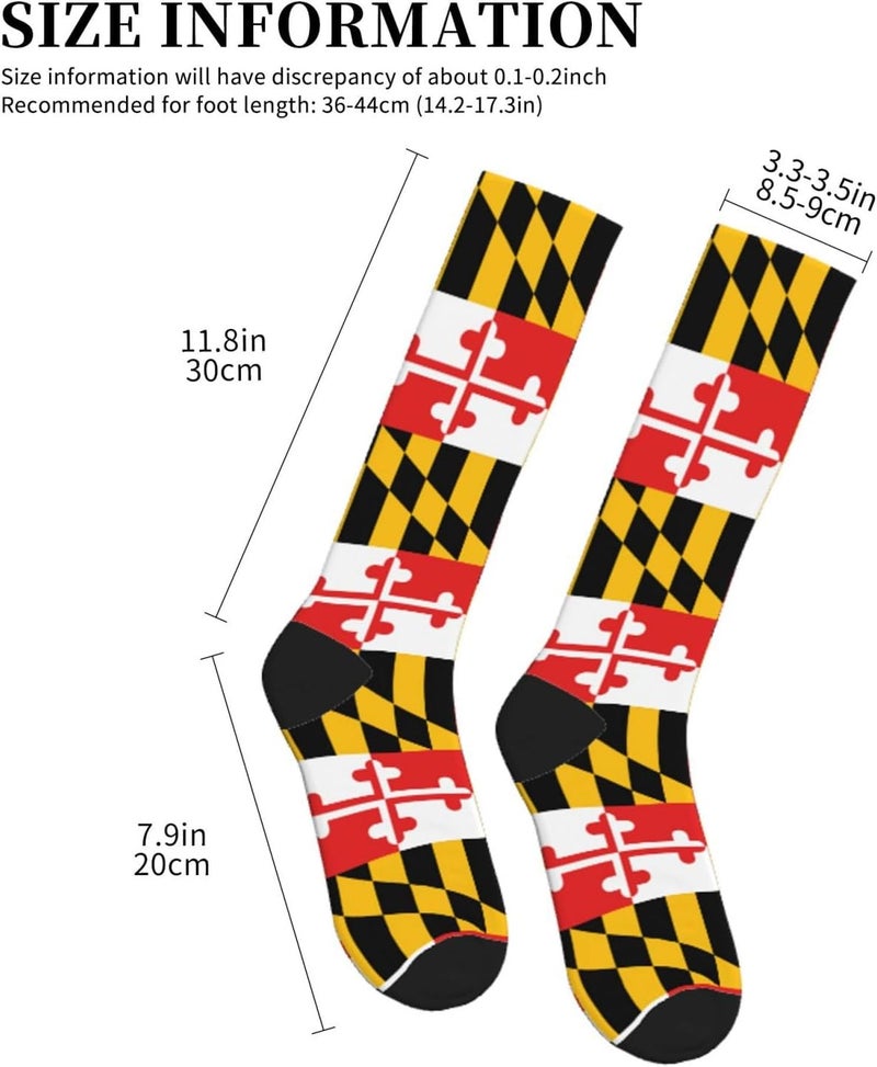 ACDRUING States Usa Maryland-Flag Socks For Women & Men Support Circulation For Nurse, Travel, Flight - Image 4